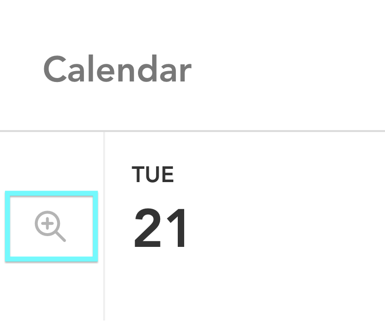 Calendar zoom