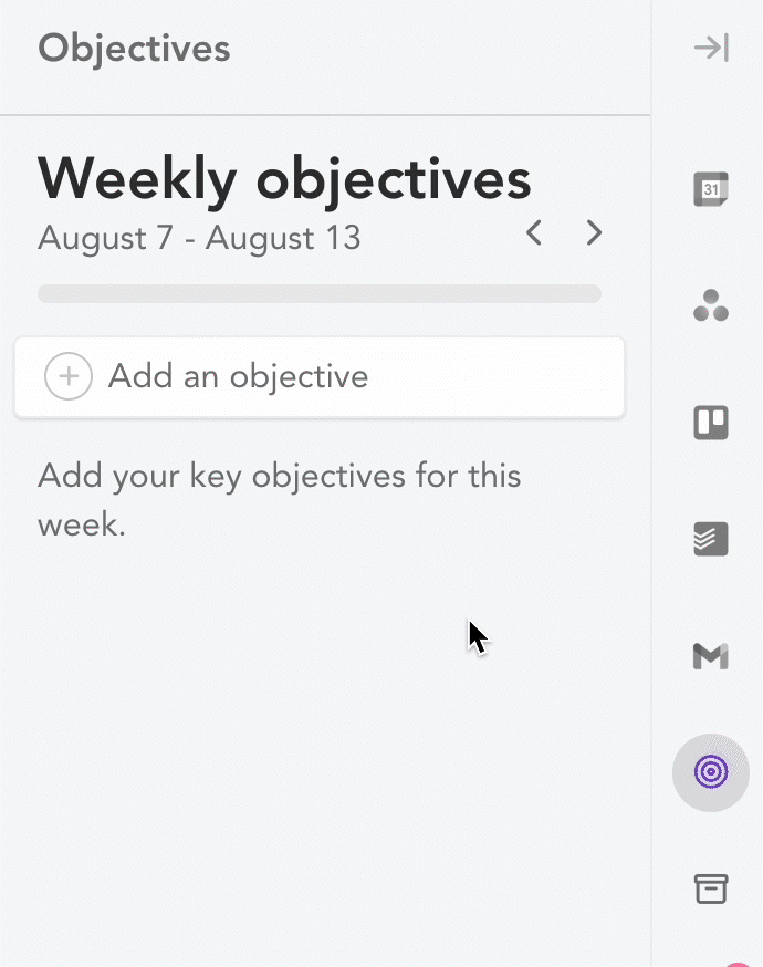 Creating a weekly objective