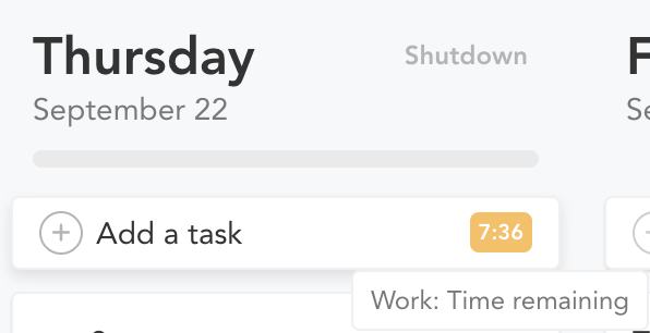 Work time remaining workload counter